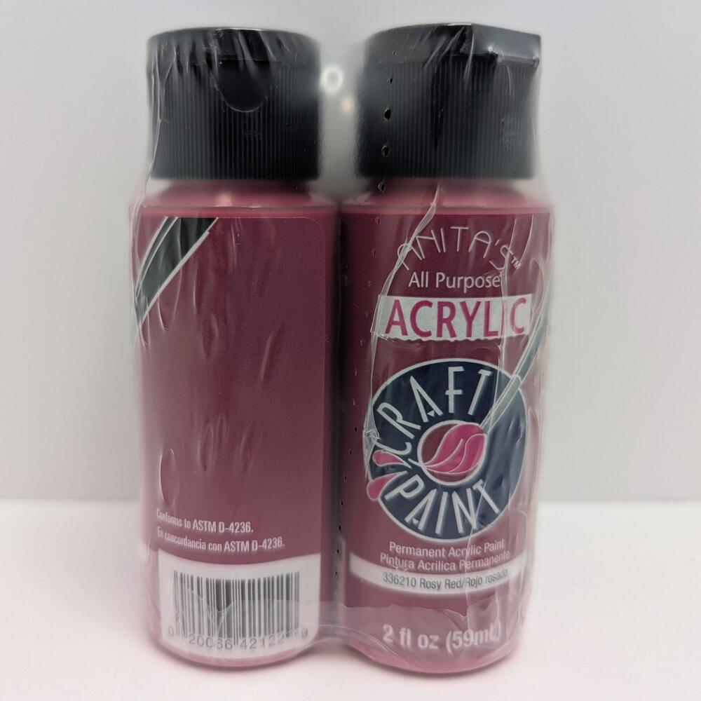 Anitas Acrylic Paint 2oz 4 Pack All Purpose Craft Paint -‎ Rosy Red 336210